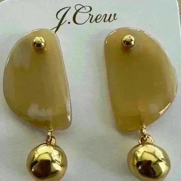 J Crew Acetate Drop and ball Earrings - Picture 3 of 4